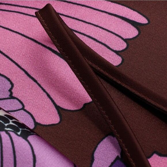 Satin Floral Twist Front Maxi Dress - Small - Picture 6 of 12